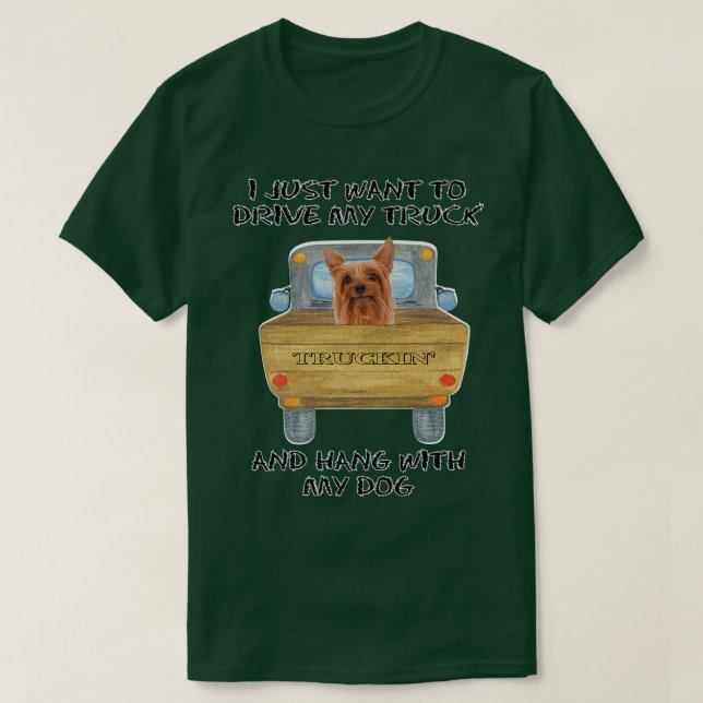 Camiseta Camión conduciendo Perro Silky Terrier (Diseño del anverso)