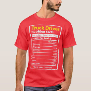 Camiseta Camión Conductor Nutrición Hechos Camión