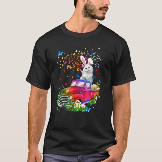 Camiseta Camión conejo gato Ragdoll Caza de huevos Pascua D (Anverso)