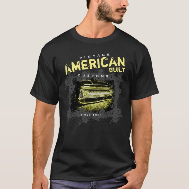 Camiseta Camión construido americano del estilo de los años (Anverso)
