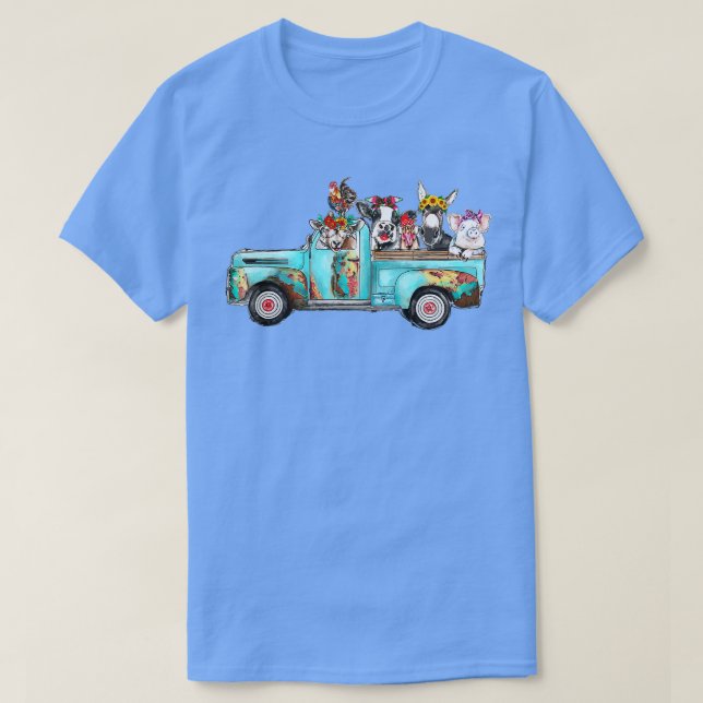 Camiseta Camión de animales de granja para niños amantes de (Diseño del anverso)
