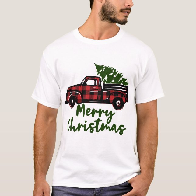 Camiseta Camión de árbol de Navidad (Anverso)