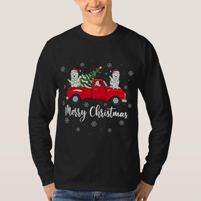 Camiseta Camión de árbol de navidad de Santa Riding Chic (Anverso)