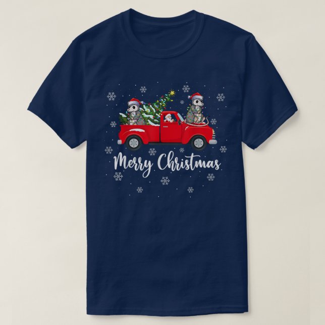 Camiseta Camión de árbol de navidad Opossum Ch (Diseño del anverso)