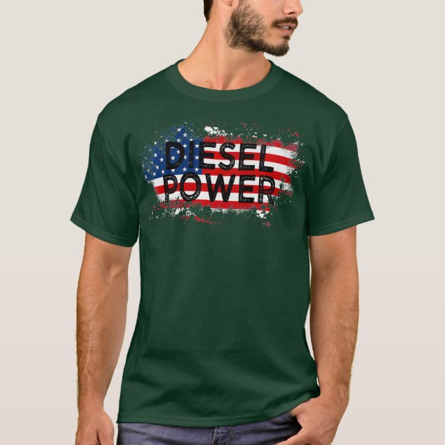 Camiseta Camión de bandera diésel premium (Anverso)