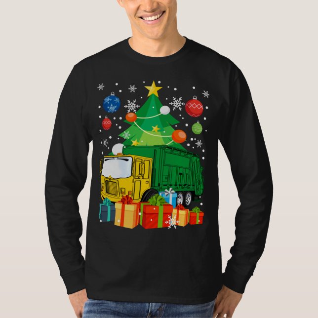 Camiseta Camión de basura Árbol de navidad ilumina decoraci (Anverso)