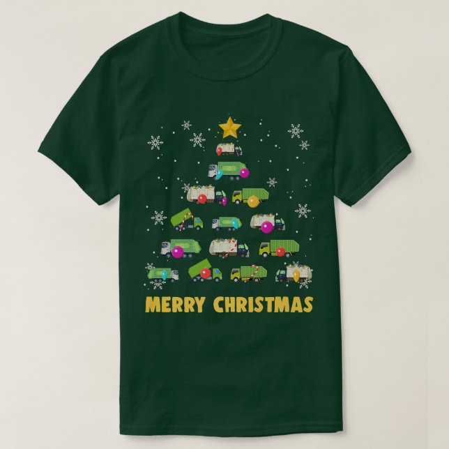 Camiseta Camión de basura Camión de árbol de Navidad Camion (Diseño del anverso)