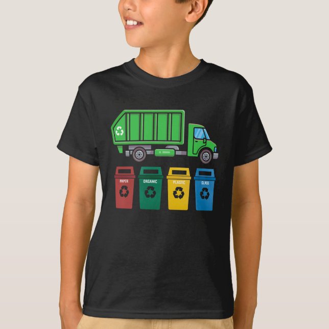 Camiseta Camión de basura Camión niños Camión de reciclaje (Anverso)