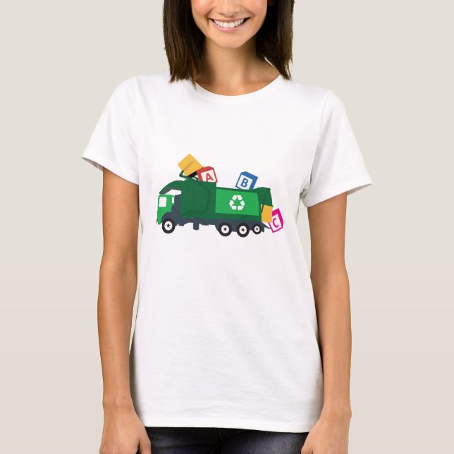 Camiseta Camión de basura de reciclaje ABC (Anverso)