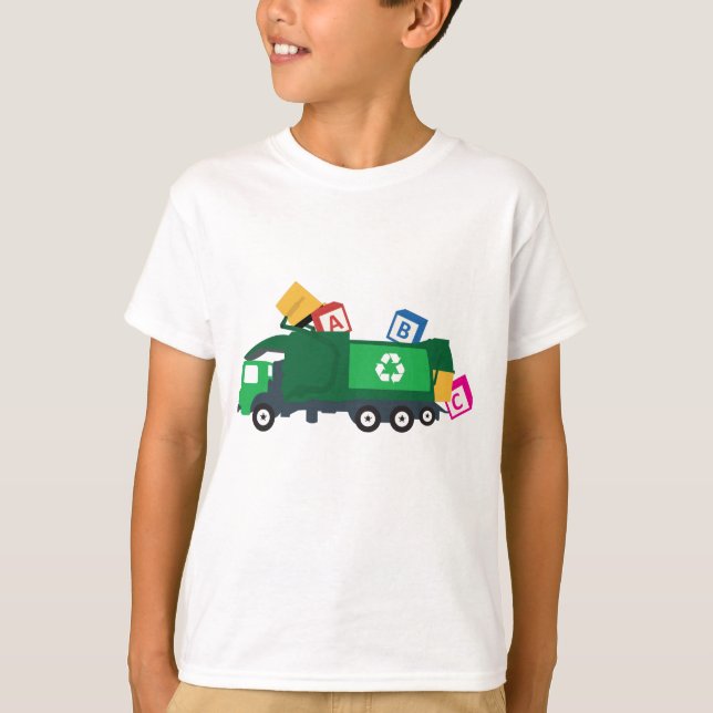 Camiseta Camión de basura de reciclaje ABC (Anverso)