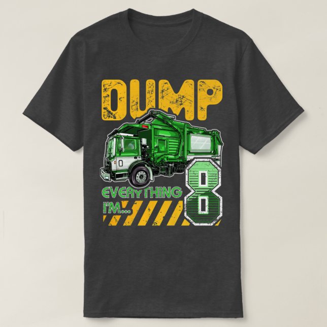 Camiseta Camión de basura infantil 8 cumpleaños 8 años de e (Diseño del anverso)