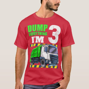 Camiseta Camión de Basura Infantil Cumpleaños 3 Niño 3 Años
