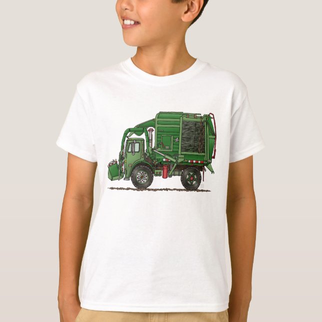 Camiseta Camión de basura lindo del camión de basura (Anverso)