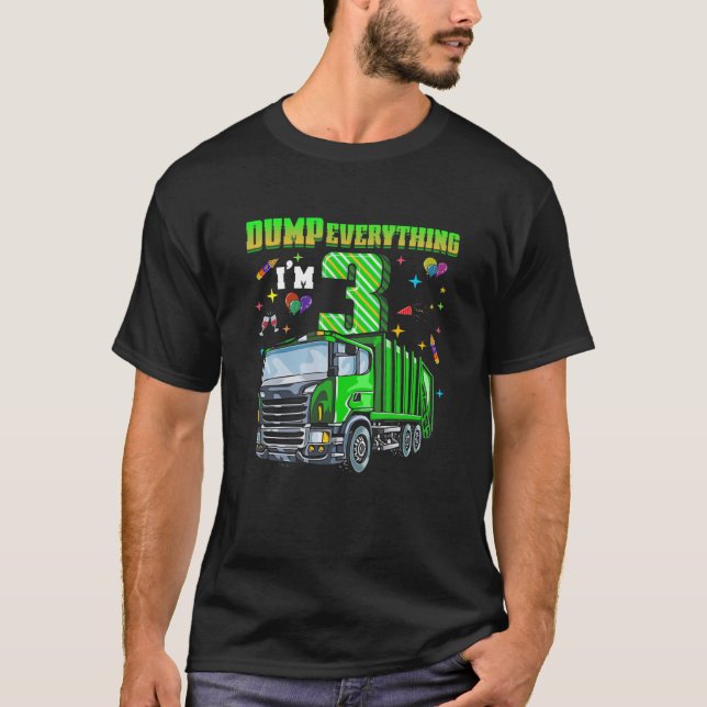 Camiseta Camión de basura para niños 3er cumpleaños Niños W (Anverso)