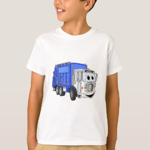 Camiseta Camión de basura Personalizado sonriente azul