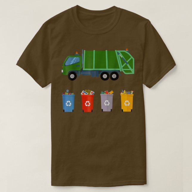 Camiseta Camión de basura reciclador para niños camión de b (Diseño del anverso)