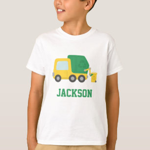 Camiseta Camión de basura reciclaje amarillo y verde para n