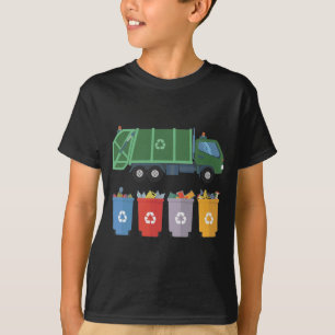 Camiseta Camión de basura reciclaje de basura para niños