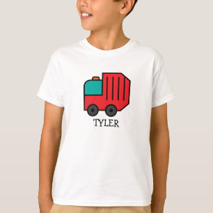 Camiseta Camión de basura/reciclaje Personalizado rojo con