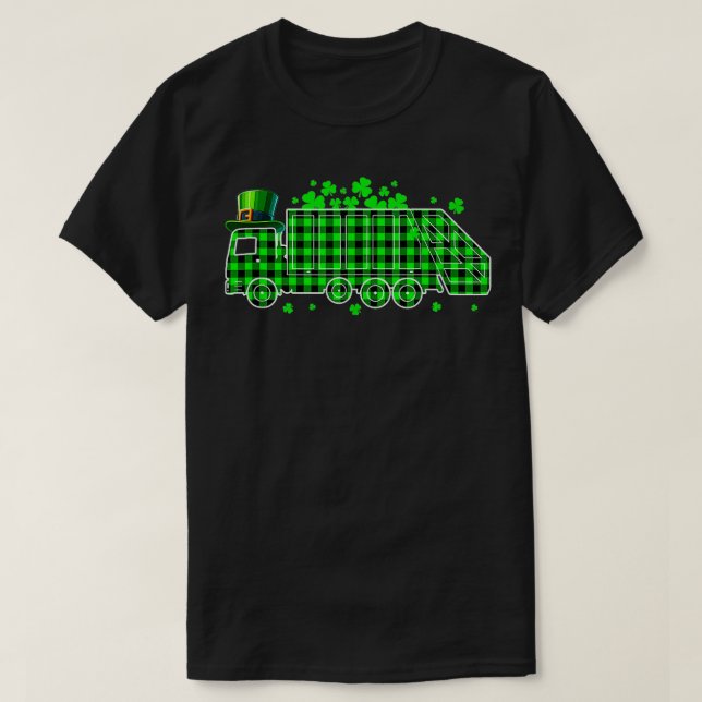Camiseta Camión de basura Shamrock Patricks Day Driver Cost (Diseño del anverso)