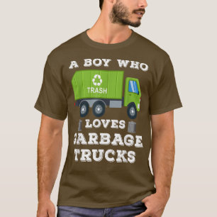 Camiseta Camión de basura sólo un chico que ama el camión d