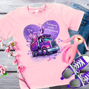 Camiseta Camión de basura tonto morado de San Valentín 