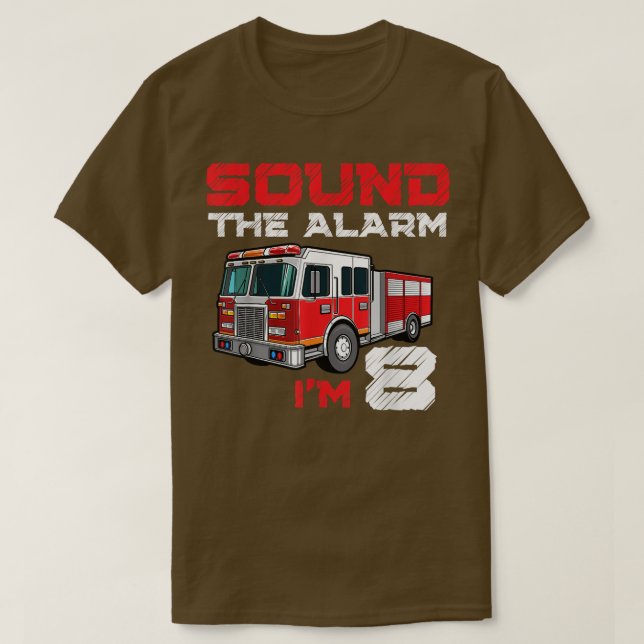 Camiseta Camión de bomberos 8 Niño de cumpleaños Futuro bom (Diseño del anverso)