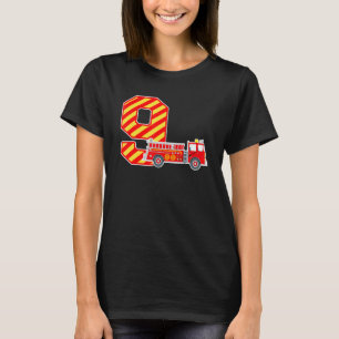 Camiseta Camión de bomberos 9 Niño de cumpleaños niño bombe