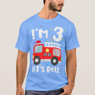 Camiseta Camión de Bomberos Cumpleaños 3 Niño pequeño Bombe