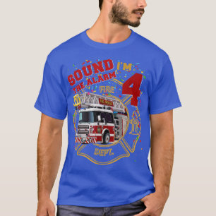 Camiseta Camión de bomberos Cumpleaños 4 años Niño bombero 