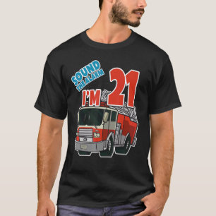 Camiseta Camión de bomberos de bomberos de cumpleaños 21