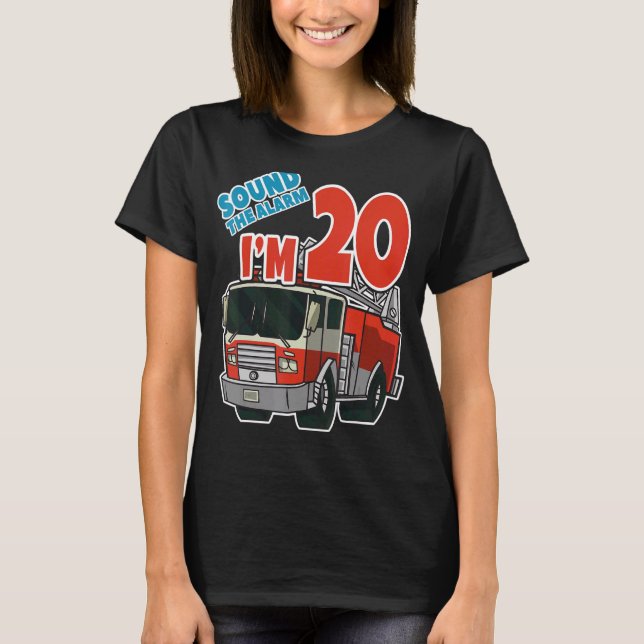 Camiseta Camión de bomberos de bomberos de cumpleaños númer (Anverso)