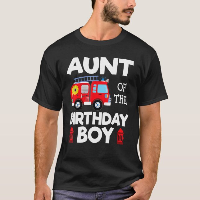 Camiseta Camión de bomberos de cumpleaños, niño pequeño bom (Anverso)