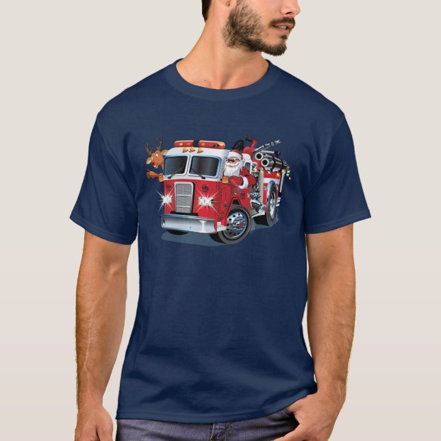 Camiseta Camión de bomberos de Navidades personalizados (Anverso)