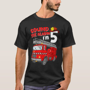 Camiseta Camión De Bomberos De Niños De 5 Años Quinto Nacim