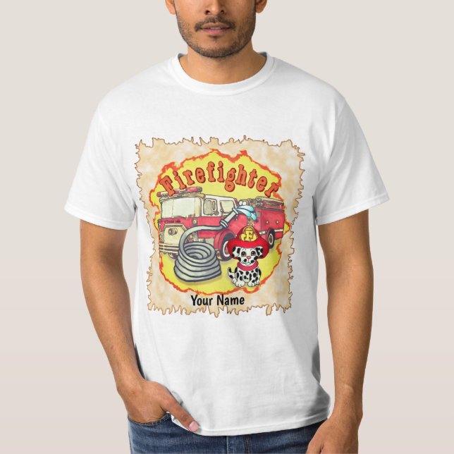 Camiseta Camión de bomberos de perros copiosos (Anverso)