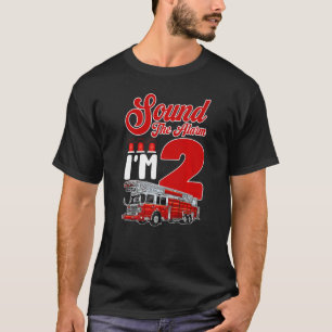 Camiseta Camión de bomberos de segundo cumpleaños Chica de 
