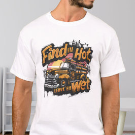 Camiseta Camión de bomberos divertido vintage atardecer