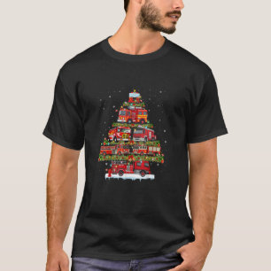 Camiseta Camión de bomberos enciende a Navidades de bombero