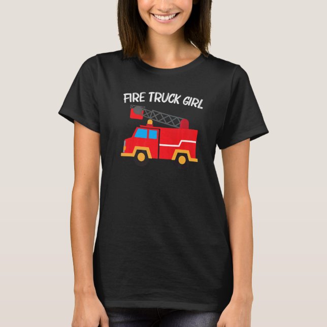 Camiseta Camión De Bomberos Guay Para Chicas Niños Bomberos (Anverso)