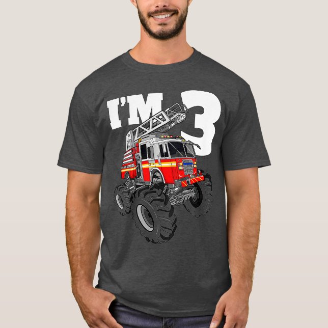 Camiseta Camión de bomberos monstruo infantil niño de terce (Anverso)