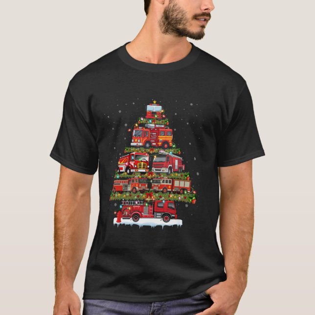 Camiseta Camión de bomberos navidad enciende a bombero cami (Anverso)