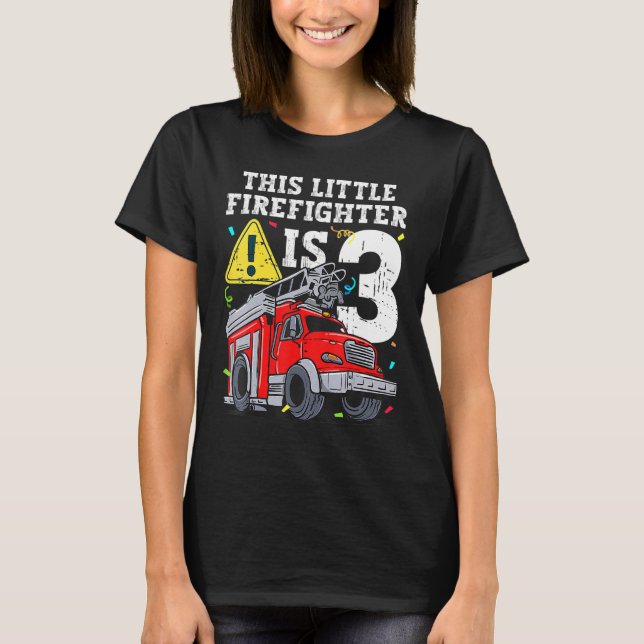 Camiseta Camión de bomberos niños de 3 años de edad bombero (Anverso)