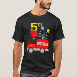 Camiseta Camión de bomberos para niños 5 cumpleaños bombero