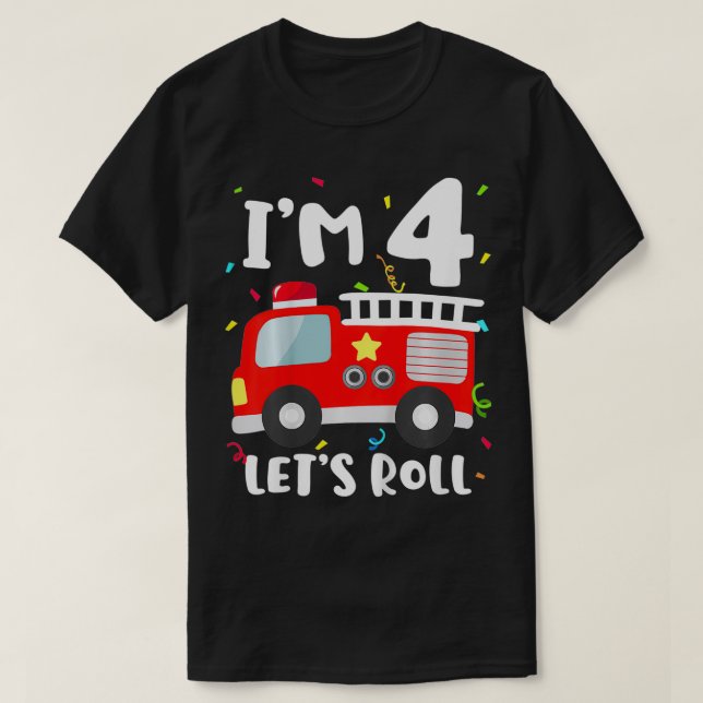 Camiseta Camión de bomberos para niños de 4 años niño niño  (Diseño del anverso)