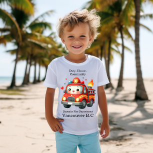 Camiseta Camión de bomberos personalizado decorado con cora