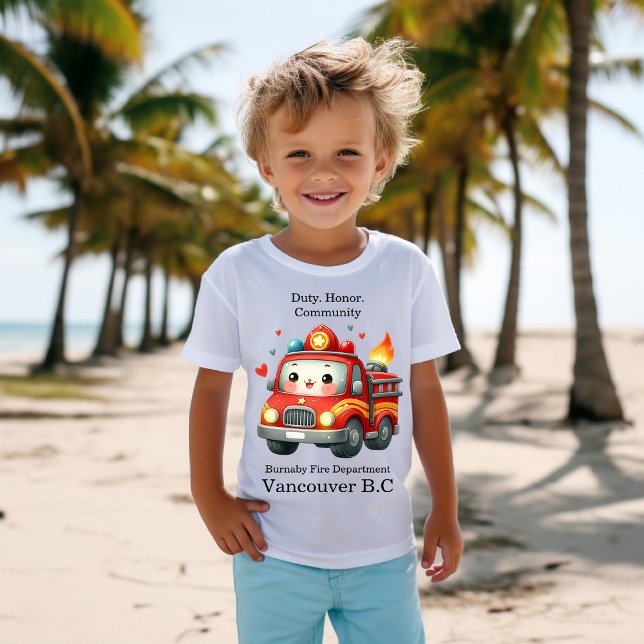 Camiseta Camión de bomberos personalizado decorado con cora (Subido por el creador)
