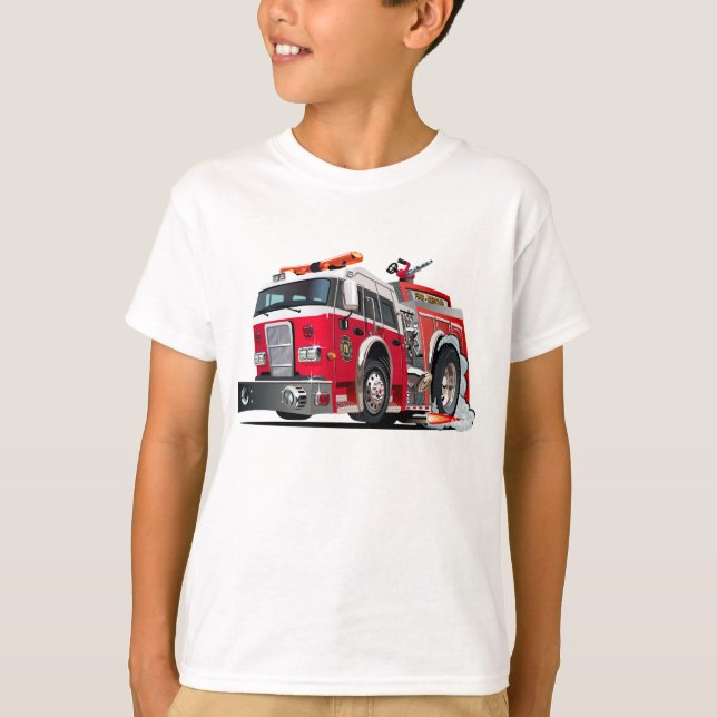 Camiseta camión de bomberos personalizados (Anverso)