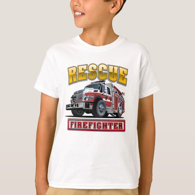 Camiseta camión de bomberos personalizados (Anverso)