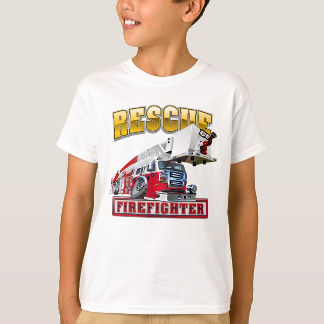 Camiseta camión de bomberos personalizados (Anverso)